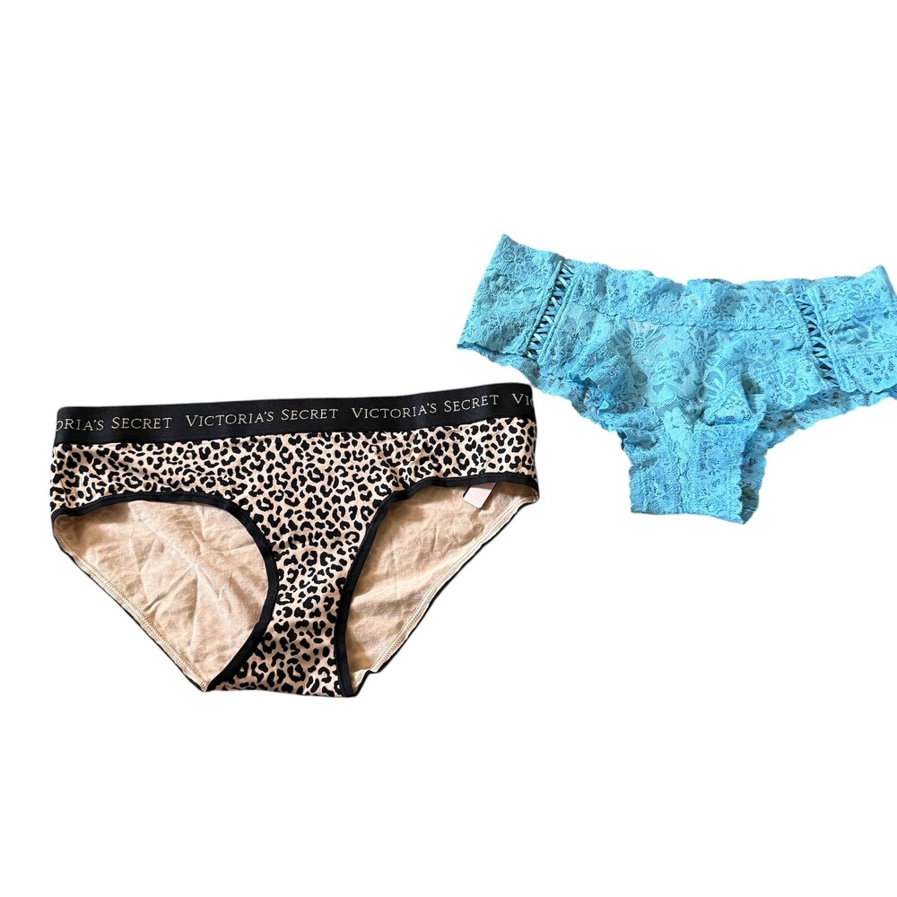 Victoria's Secret‎ Lot 2 Pairs Cheetah Lace Panties M/M NWT